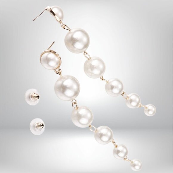Dangle Faux Pearl Drop Earrings - Picture 5 of 6